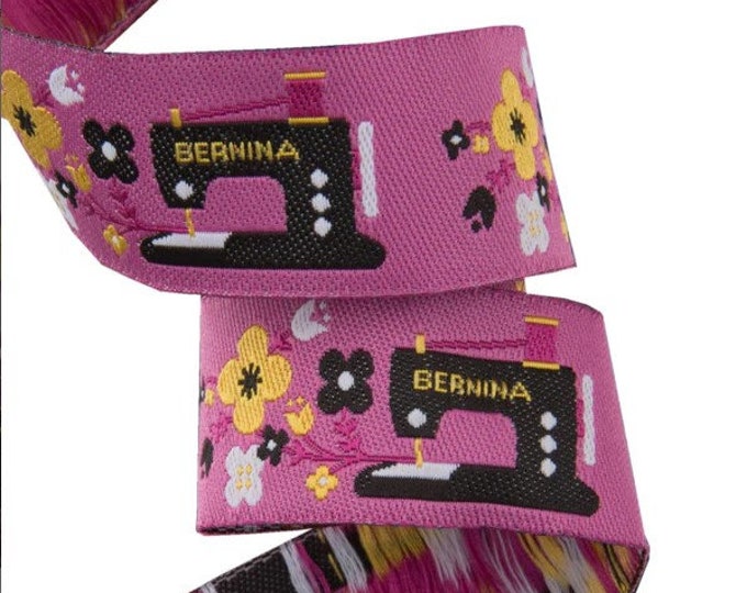 Sewing Machine Ribbons Black Bernina Sewing Machine on Pink - Jessica Jones Renaissance ...