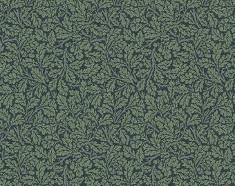 Oak - Indigo and green from Orkney - The Original Morris & Co.  - 2025 reorder FreeSpirit PWWM050.INDIGO