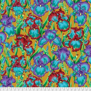 Bearded Iris - Ochre ||  Philip Jacobs for the Kaffe Fassett Collective 100% Quilters Cotton PWPJ105.ochre discontinued