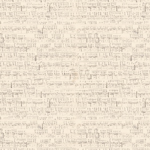 May include: A seamless pattern of handwritten musical notes on a cream-colored background. The notes are in black ink and appear to be from a sheet of music.