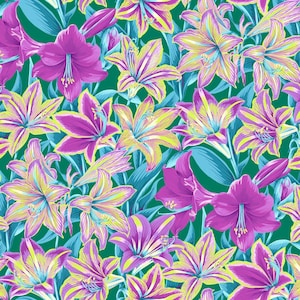 Amaryllis - Multi || February 2022 Philip Jacobs for the Kaffe Fassett Collective 100% Quilters Cotton PWPJ104.MULTI discontinued