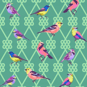 In a Finch - Dusk green  || Moon Garden- Tula Pink - FreeSpirit - PWTP198.Dusk