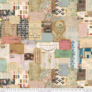 Backing Fabric - Ephemera - Palette || Tim Holtz Palette- Tim Holtz - - FreeSpirit - by the half yard QBTH014.PALETTE