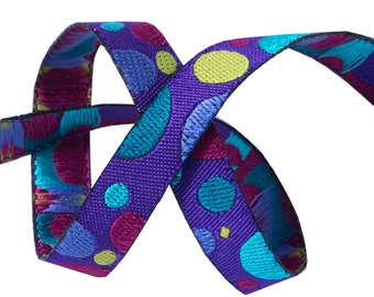 Mini broken dots on purple ribbon by Zecca By Renaissance Ribbons - by the yard