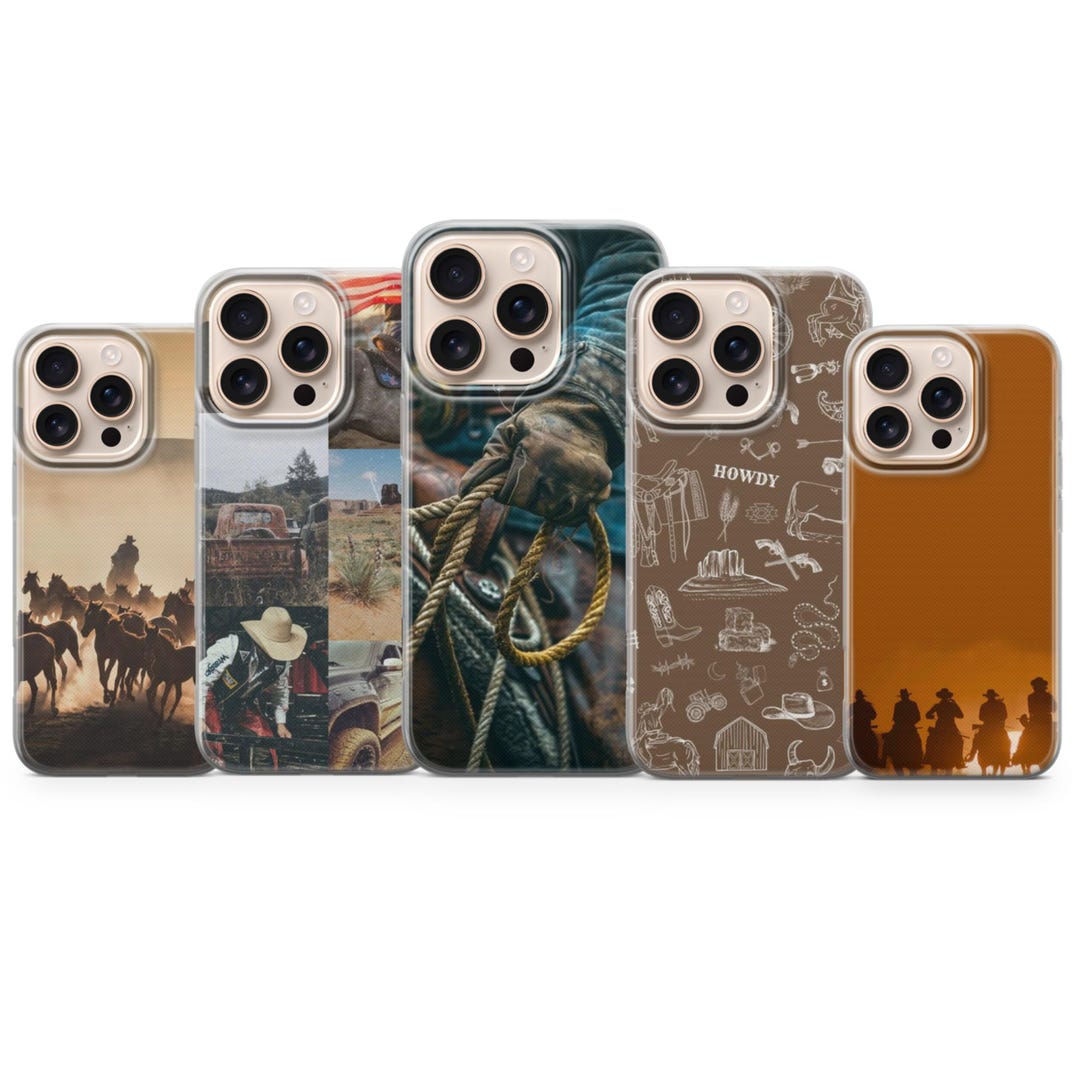 Cowboy Western Phone Case Horse Rider Cover for iPhone 17 Pro Max, 16e ...