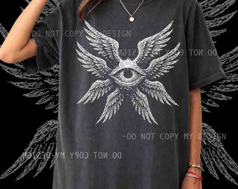 Seraphim Biblically Accurate Angel Alt Goth Aesthetic T-Shirt, Dark Gothic Aesthetic Tee, Oversized Grunge Shirt