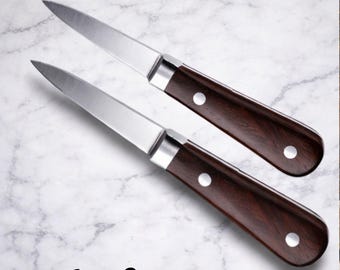 Ręcznie robiony nóż do otwierania ostryg – stal nierdzewna z turkusową rękojeścią – Duxbury Oyster