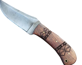 Ręcznie wykonana skórzana pochwa na nóż – pozioma pochwa z ostrzem stałym i klipsem do paska – Bushcraft Camping Outdoor EDC Holder