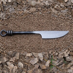 Hand Forged Viking Cutlery Set with Leather Sheath, Rustic Camping Utensils Set image 5