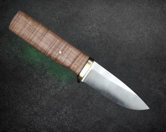 Handmade Puukko D2 Steel Blade Rosewood Handle with Leather Sheath Bushcraft Hunting Tool