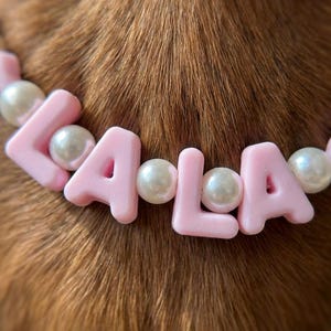Collar personalizado con cuentas para perros – Collar con nombre personalizado para mascotas, accesorio hecho a mano