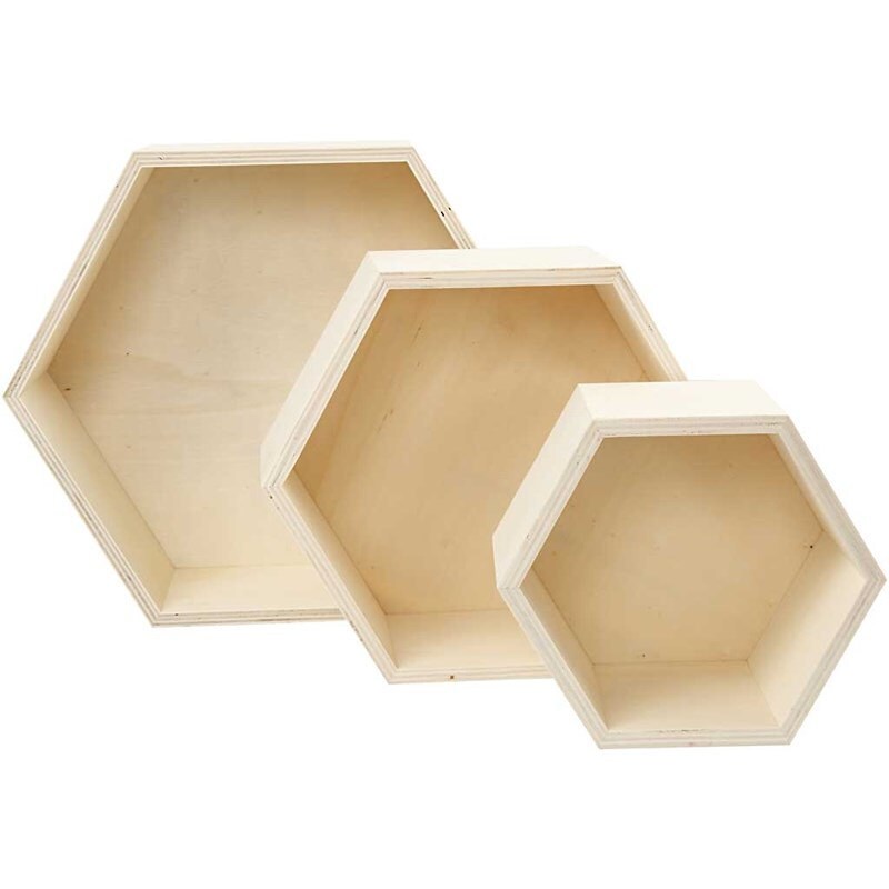 Hexagon Shape Storage Box Set of 3 Boxes Small Medium Etsy