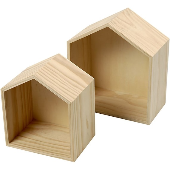 Plain Wooden House Shaped Shelf Box Small Medium Boxes Etsy Fascinating Small Wooden Boxes To Decorate Plain Wooden House Shaped Shelf Box Small Medium Boxes Etsy Fascinating Small Wooden Boxes To Decorate