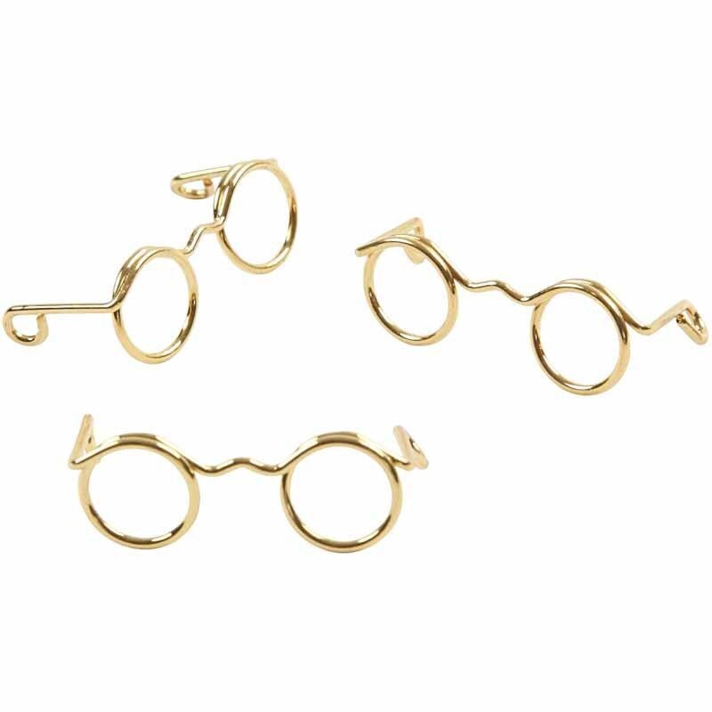 Mini Novelty Glasses Dolls Spectacles Eyes Gold Colour Etsy