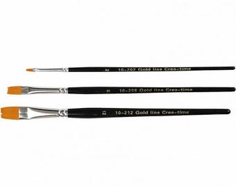 Craft Paint Brush Set x 3 - Flat Nylon Brushes Art School Student - Sizes 2 8 and 12