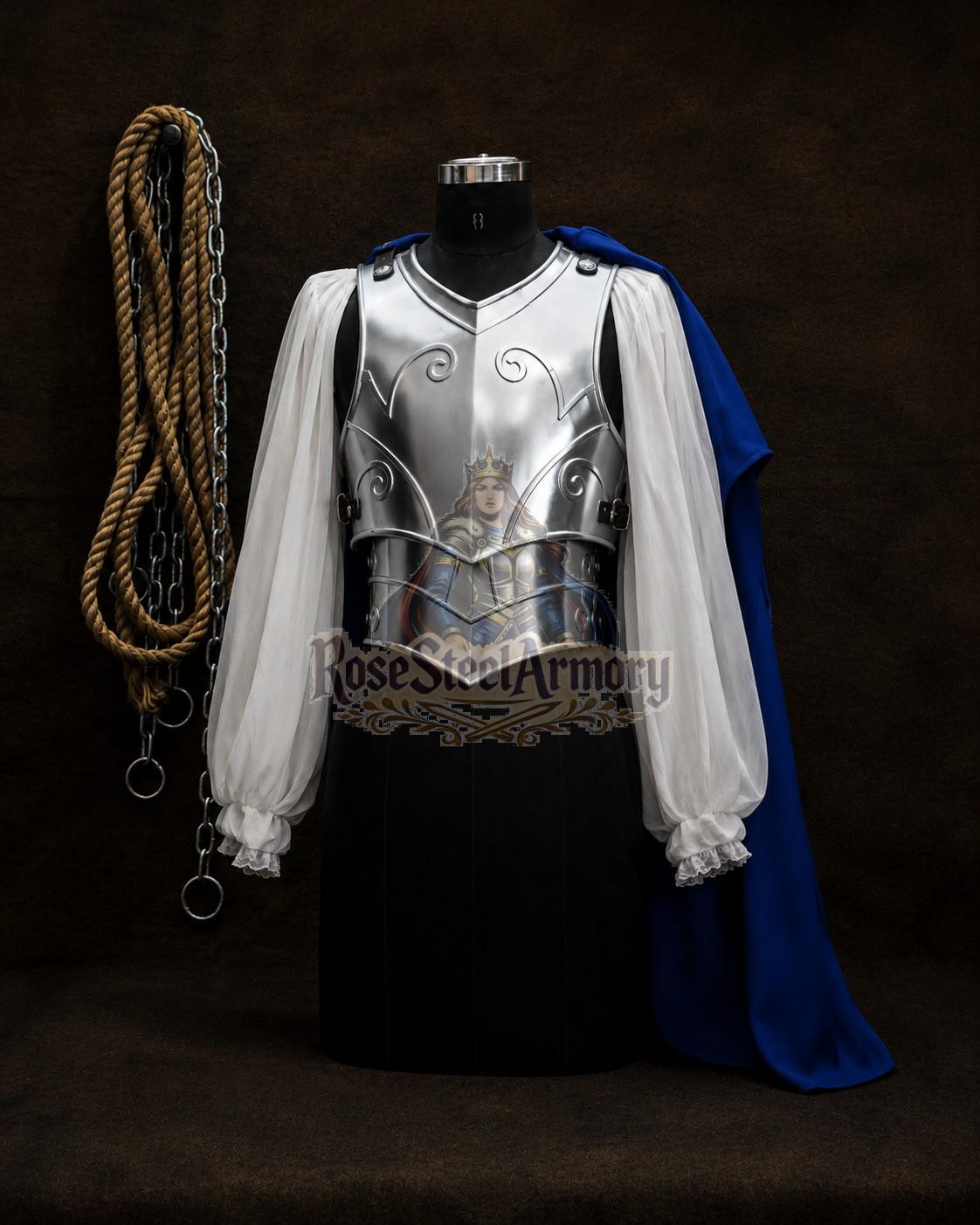 Handcrafted Steel Breastplate Armor Engraved Scrollwork, Leather Straps, Medieval Cosplay Cuirass