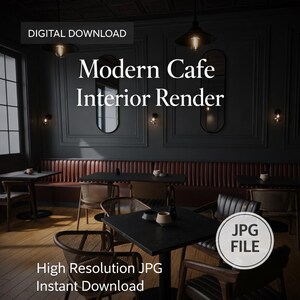 Ensemble de rendu d'intérieur de café et de bar de luxe