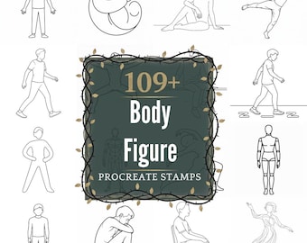 Körper Figur Procreate Briefmarken | 109+ Illustrationen Pinsel & PNGs | Sofort Download