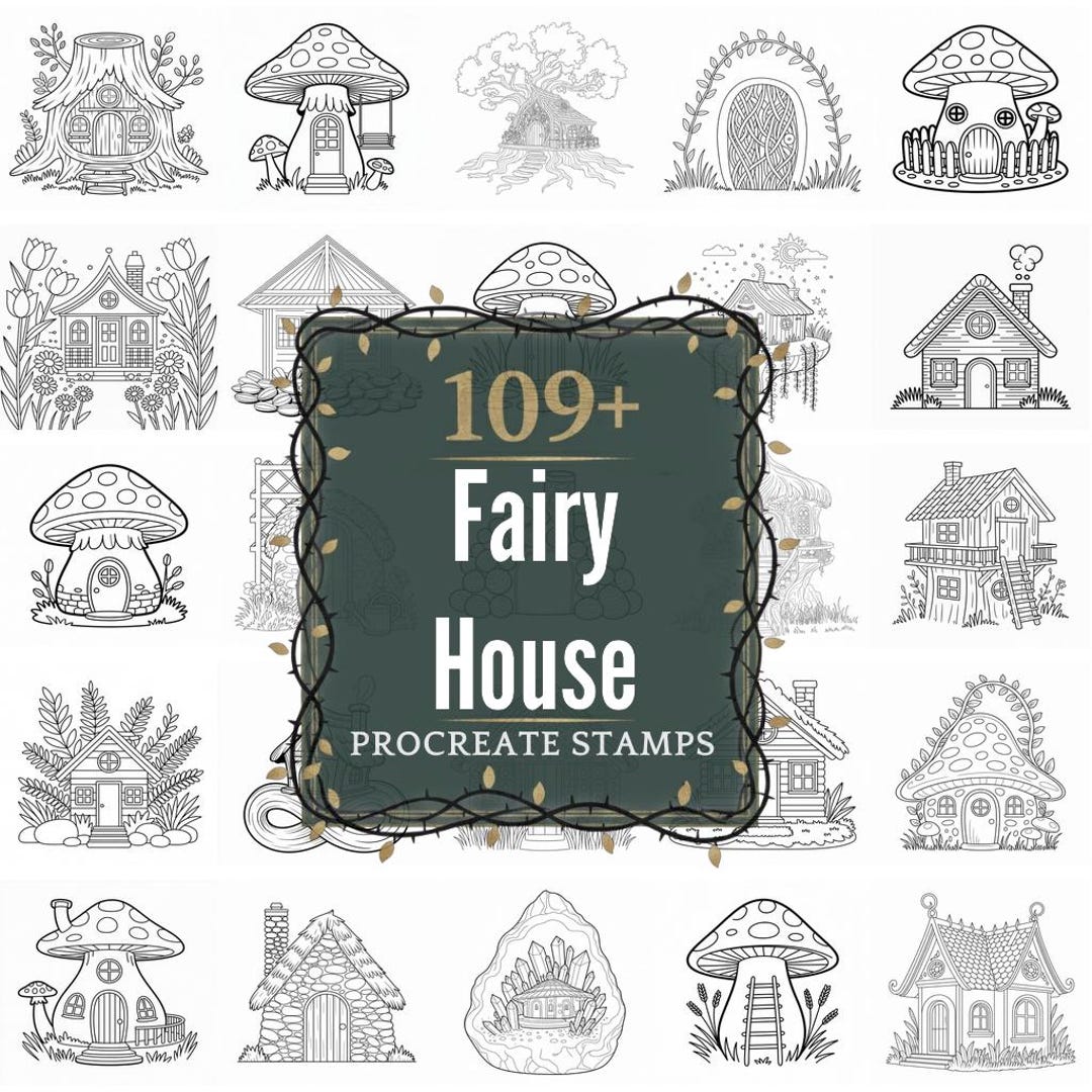 Fairy House (new) Procreate Stamps | 109+ Illustration Brushes & Pngs ...
