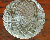 Rare Antique STRAWBERRY n FAN LIBBEY Inspired Paperweight Candle Holder Brilliant Period Cut Glass Exc Condition