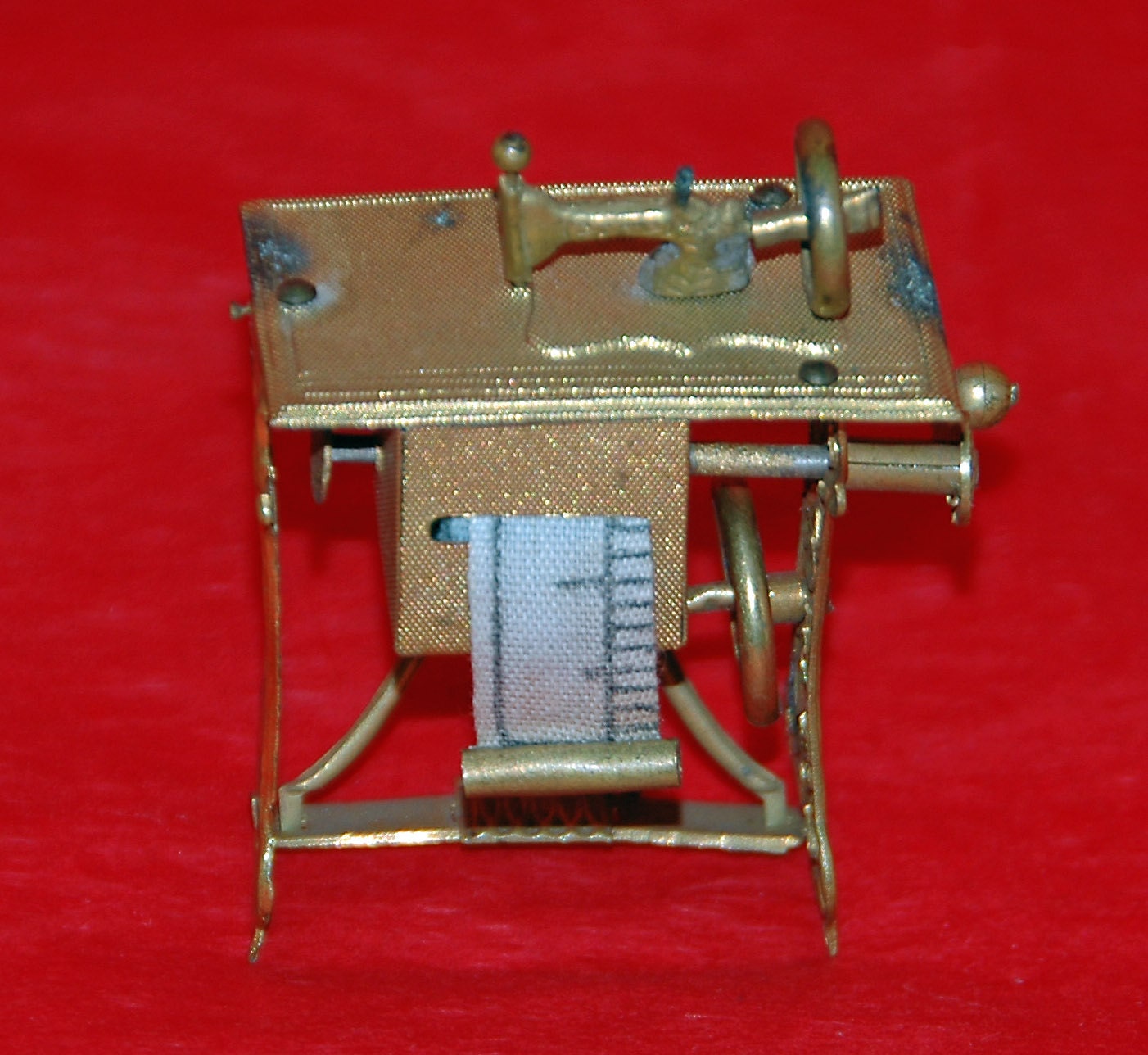 Antique TAPE Measure SEWING MACHINE Brass Gilt Tinplate Etsy