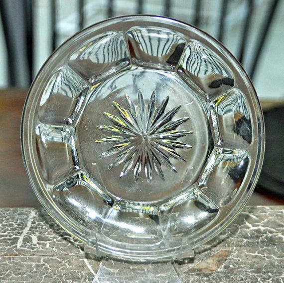 Vintage C 1940s 5 HEISEY Glass COLONIAL PANEL Pattern Plate