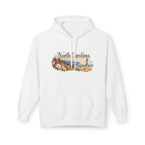 North Carolina Field Guide Hoodie | Vintage NC Graphic Hoodie | Blue Ridge Parkway, Outer Banks, Dogwood, Cape Hatteras