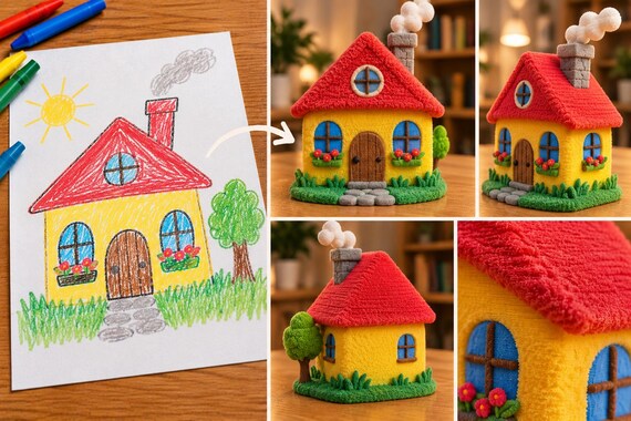 Custom 3D Print from Drawing. Turn Kids’ Artwork into a Real 3D Figurine, Personalized Keepsake Gift – Realistic/Animated, Up to 4 Colors — photo 6 (ref ED187232)