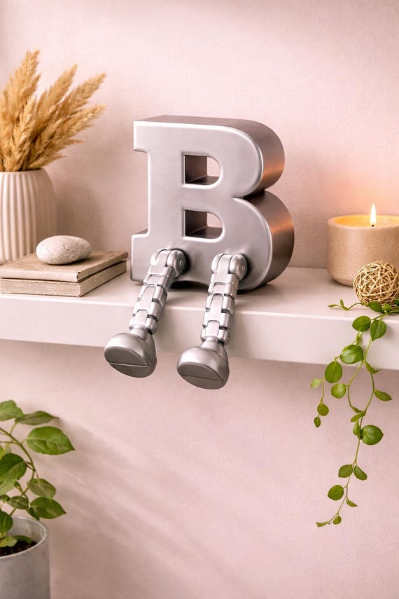 Custom Name Letters with articulated Legs | 3D Printed Alphabet Decor, Shelf Sitting Accent — photo 7 (ref 25EBBD6D)