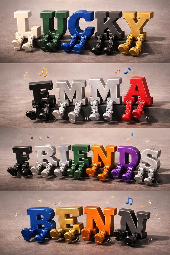 Custom Name Letters with Legs | Kids Room Decor Birthday Gift 3D Printed Alphabet — photo 7 (ref 2BB179C8)
