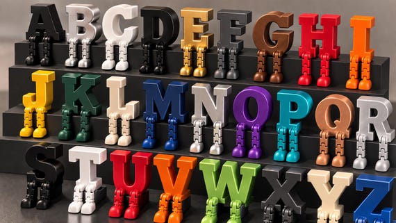 Custom Name Letters with Legs | Kids Room Decor Birthday Gift 3D Printed Alphabet — photo 6 (ref 2BB179C8)