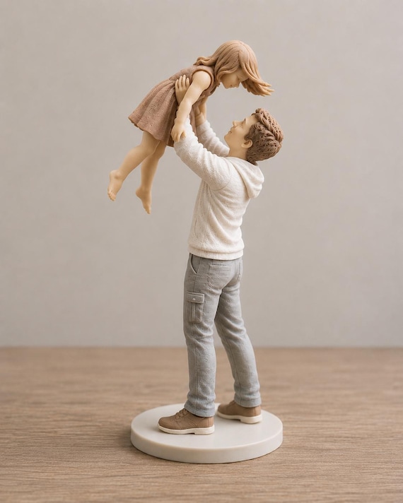 Personalized 3D Figurine from Photo, 4 colors, father and daughter. — photo 1 (ref 426F097B)