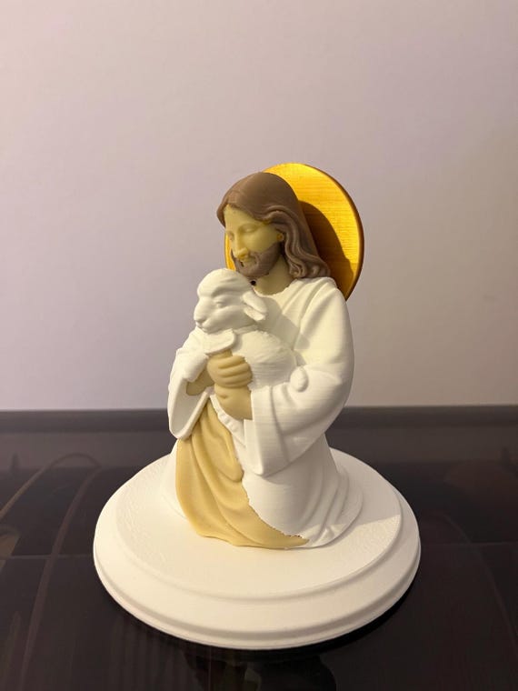 Custom Jesus Figurine | 3D Printed Jesus Statue | Personalized Christian Gift | Up to 4 Colors — photo 2 (ref 9C517706)