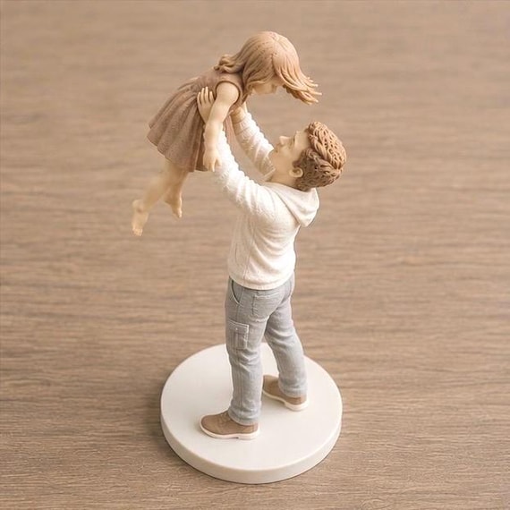 Personalized 3D Figurine from Photo, 4 colors, father and daughter. — photo 3 (ref 426F097B)
