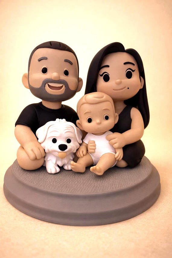 Custom Cake Topper from Your Photo – 3D Printed Figurine, Lightweight, Stable Base, 4 Colors — photo 6 (ref 6CC49189)