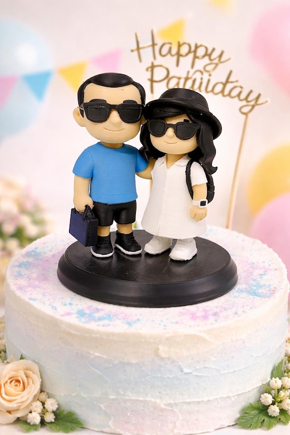 Custom Cake Topper from Your Photo – 3D Printed Figurine, Lightweight, Stable Base, 4 Colors — photo 2 (ref 6CC49189)