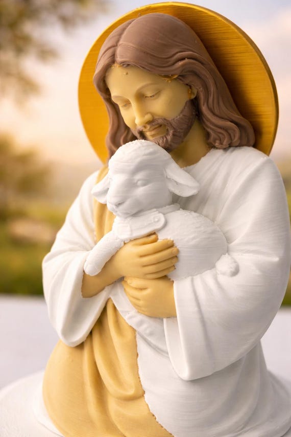 Custom Jesus Figurine | 3D Printed Jesus Statue | Personalized Christian Gift | Up to 4 Colors — photo 7 (ref 9C517706)