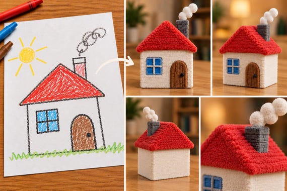 Custom 3D Print from Drawing. Turn Kids’ Artwork into a Real 3D Figurine, Personalized Keepsake Gift – Realistic/Animated, Up to 4 Colors — photo 5 (ref ED187232)