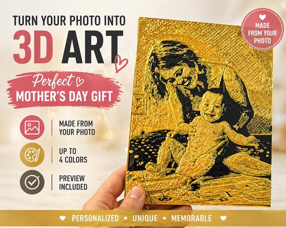 3D Photo Relief Art | Mother’s Day Gift from Your Photo — photo 2 (ref 707FB6C5)