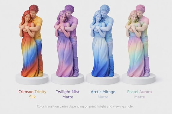 Custom 3D Printed Figurine | Realistic Couple Statue, Multi Angle Edition — photo 1 (ref 1D23F521)