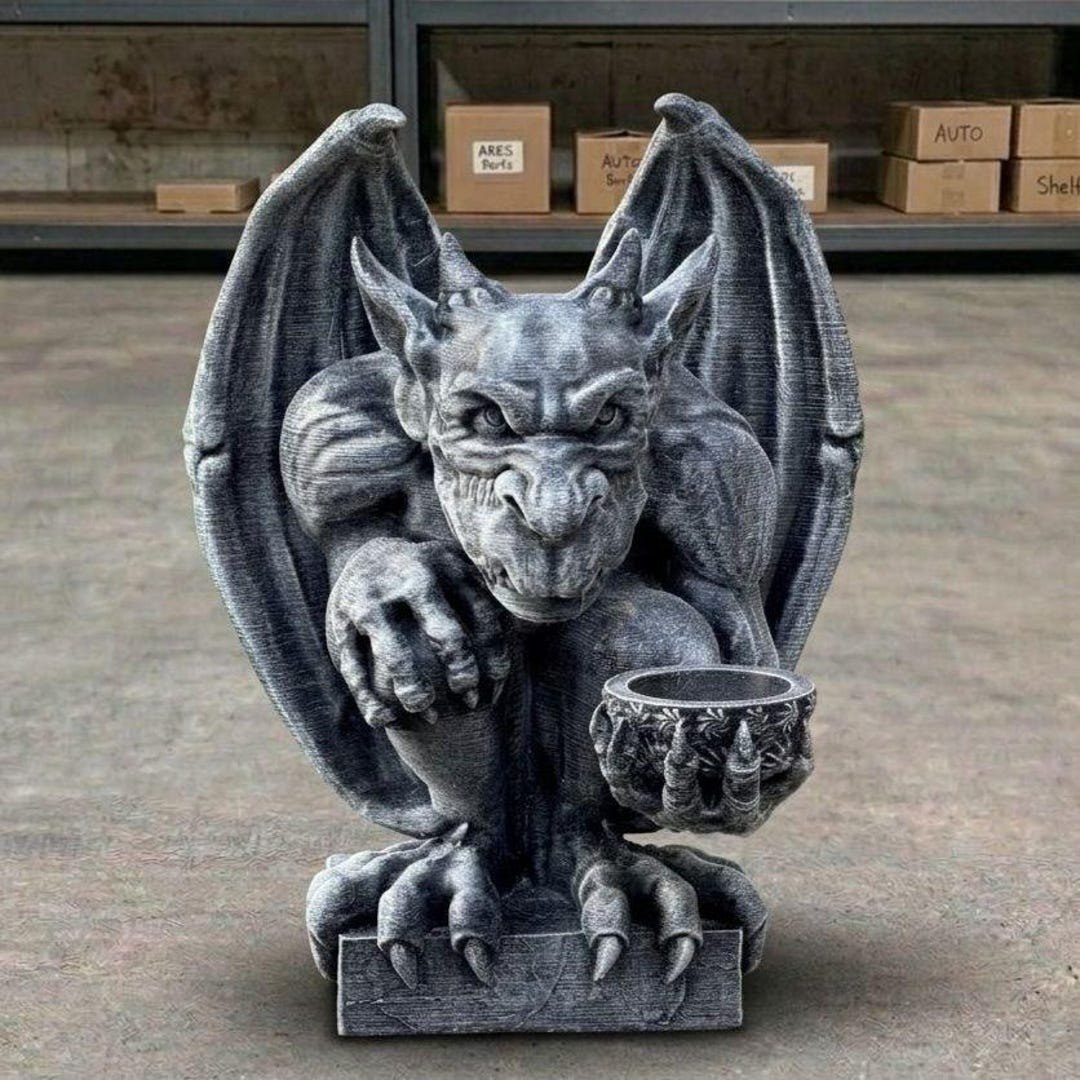 Concrete Gargoyle Statue Gothic Garden Ornament Stone Goblin Sculpture ...