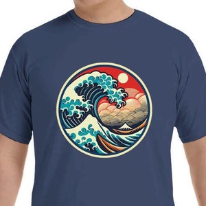 Kanagawa Splash T-shirt, Great Wave Reimagined shirt, Tsunami in Pop Tee, Pop Wave Power tshirt,  Heavyweight Crewneck tshirt Comfort Colors