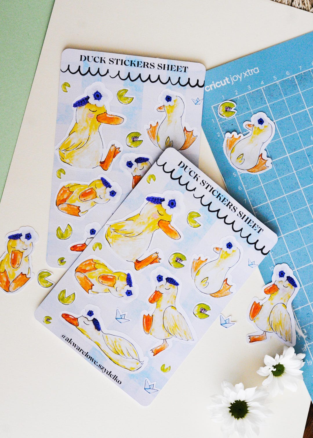 Duck Sticker Sheet 10x15 Cm, Watercolor Duck Stickers, Cute Duck ...
