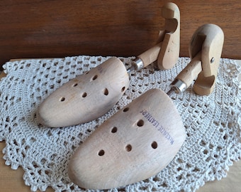 1960s German Beechwood Shoe Trees – Mid-Century McKenzie Leathers | Industrial Decor
