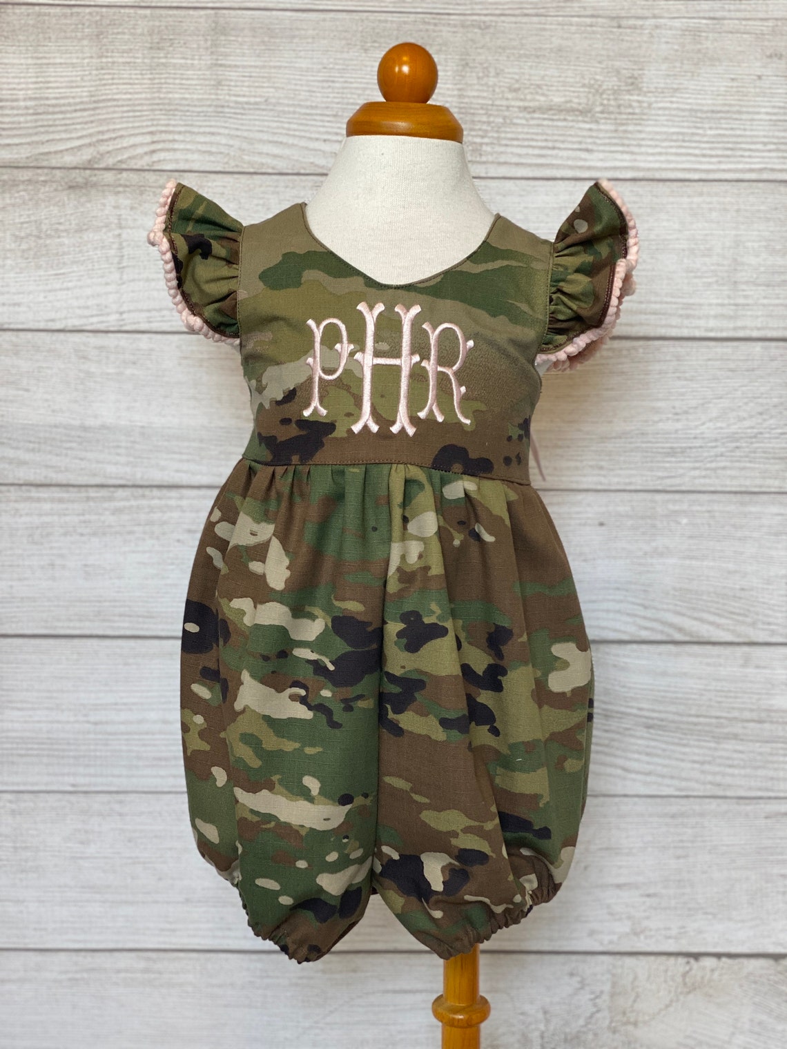 Camo Romper Army Romper Personalized Summer Girl Romper Etsy