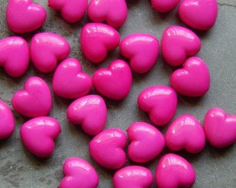Mixed Colors GEMSTONE PUFFY HEART Beads how0680 12mm Howlite Heart Beads
