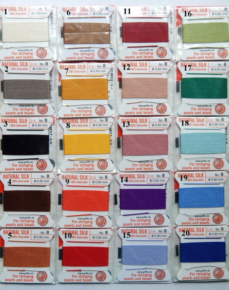 Size 8 Griffin Silk Beading Cord with Attached Needle 1 Etsy