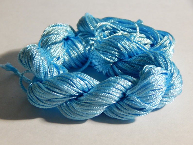 Nylon Knotting Cord 1mm Sky Blue Braided Cord For Knotting Etsy