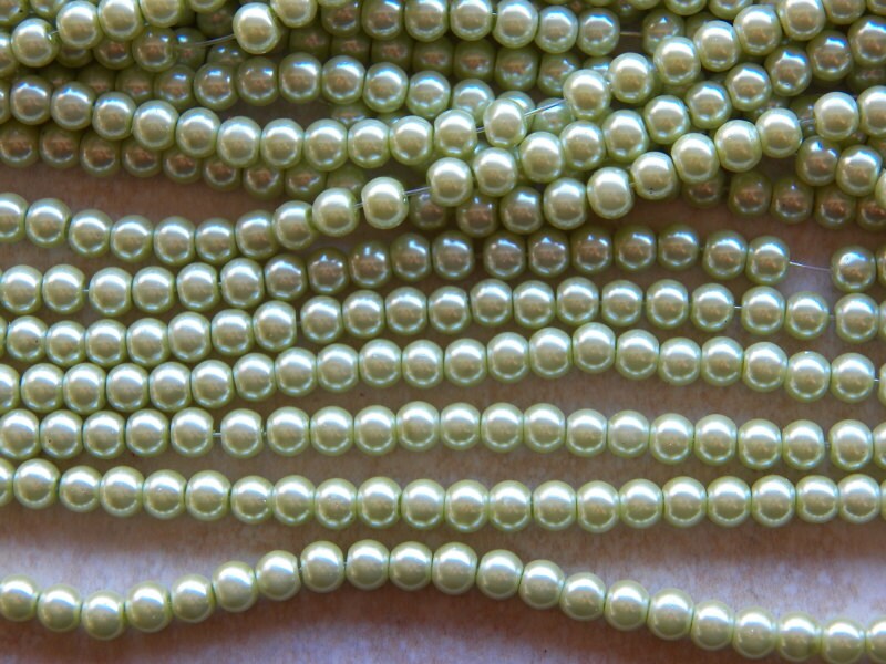 6mm Honeydew Glass Pearl Beads 100 PC Etsy