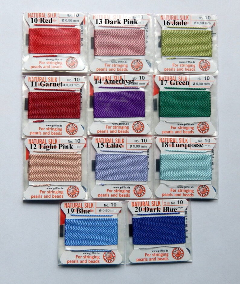 Size 10 Griffin Silk Beading Cord with Attached Needle 1 Etsy